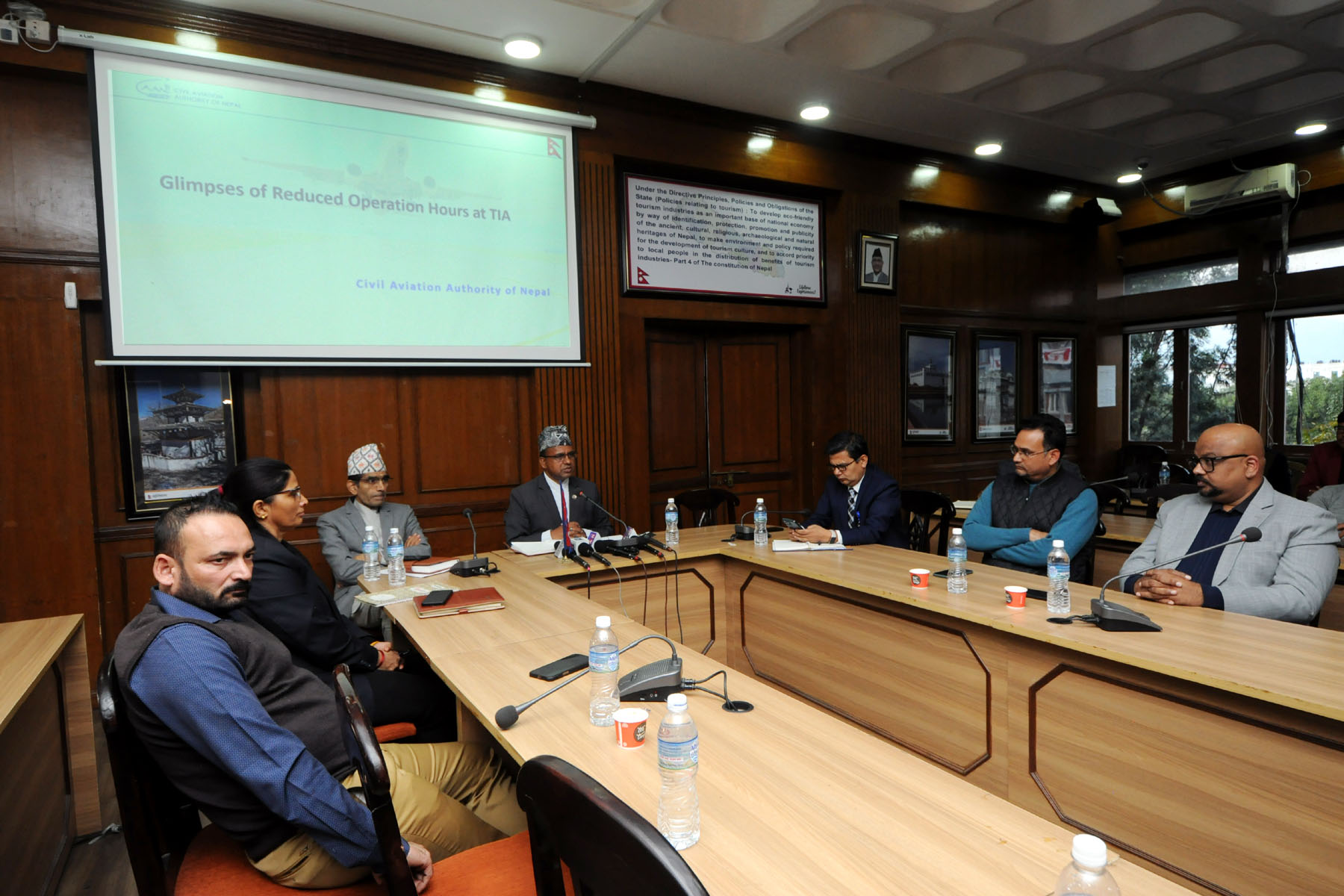 सस्कृति, पर्यटन तथा नागरिक उड्‍डयन मन्त्री माननीय बद्री प्रसाद पाण्डेज्यूको अध्यक्षतामा नेपालमा हवाई भाडा बृद्धि सम्बन्धमा सरोकारवाला हवाई सेवा प्रदायकहरुसँगको छलफल कार्यक्रमका तस्वीरहरु(२०८१।०८।०५)